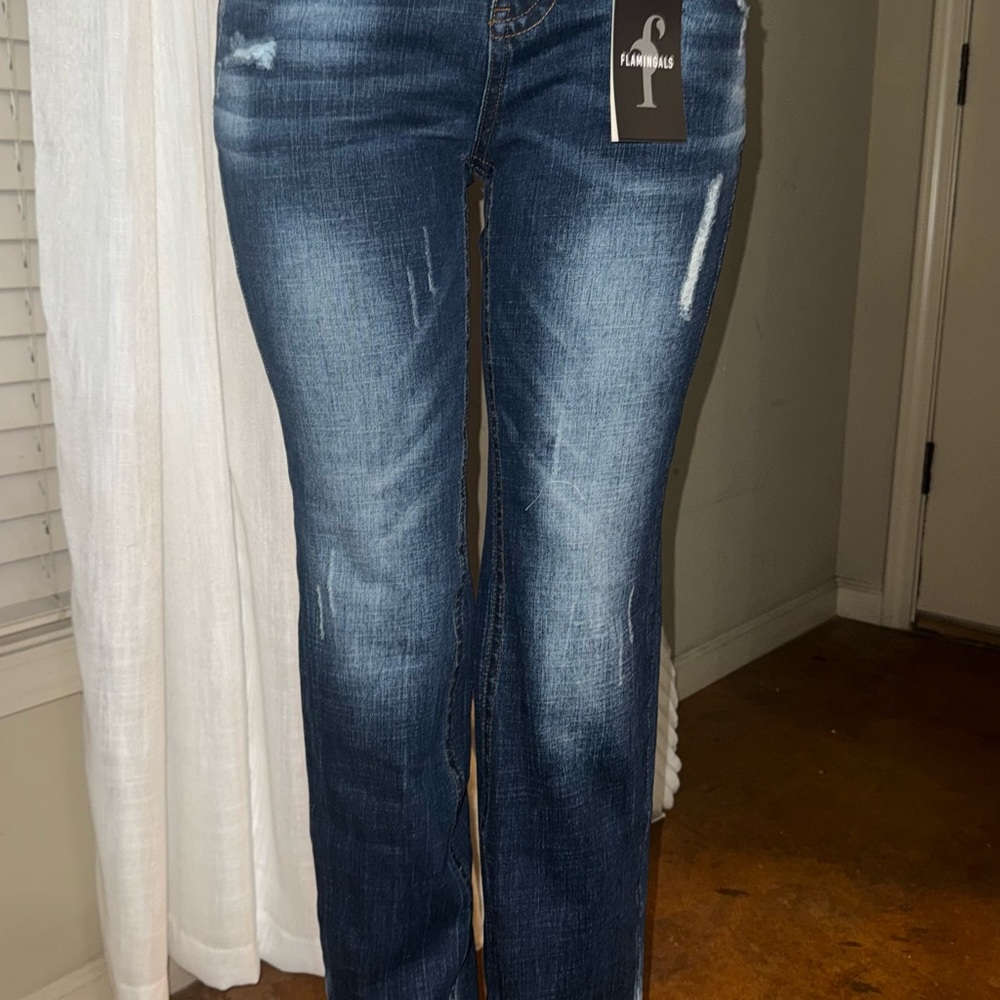 Flamingos Dark Blue Flare Jeans for Women